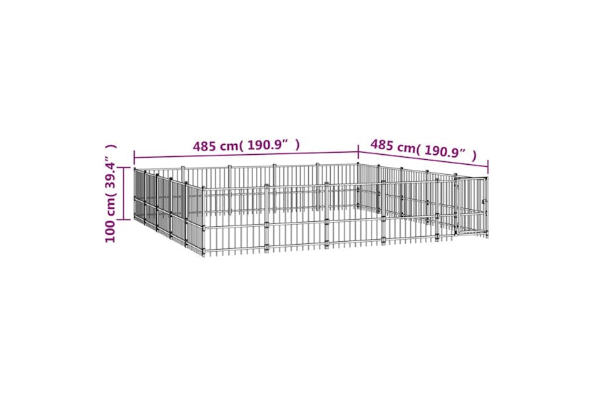 vidaXL 3124635 Outdoor Dog Kennel Steel 23.52 M2 vidaXL 3124635 Outdoor Dog Kennel Steel 23.52 M2