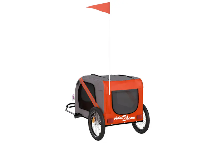 vidaXL 93879 Pet Bike Trailer Orange And Black Oxford Fabric&iron vidaXL 93879 Pet Bike Trailer Orange And Black Oxford Fabric&iron
