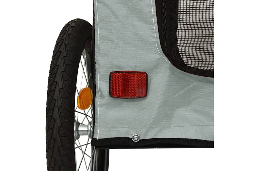 vidaXL 93839 Pet Bike Trailer Grey And Black Oxford Fabric&iron vidaXL 93839 Pet Bike Trailer Grey And Black Oxford Fabric&iron