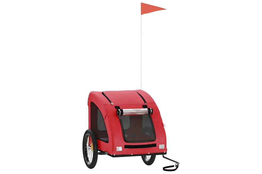 vidaXL 93964 Pet Bike Trailer Red Oxford Fabric And Iron vidaXL 93964 Pet Bike Trailer Red Oxford Fabric And Iron