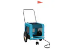 vidaXL 93932 Pet Bike Trailer Blue And Black Oxford Fabric And Iron vidaXL 93932 Pet Bike Trailer Blue And Black Oxford Fabric And Iron