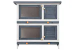 vidaXL 170834 Outdoor Rabbit Hutch 4 Doors Grey Wood vidaXL 170834 Outdoor Rabbit Hutch 4 Doors Grey Wood