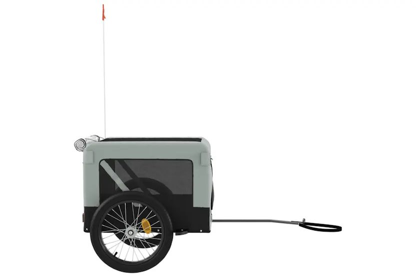 vidaXL 93923 Pet Bike Trailer Grey And Black Oxford Fabric&iron vidaXL 93923 Pet Bike Trailer Grey And Black Oxford Fabric&iron