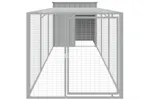 vidaXL 3189094 Chicken Cage With Run Light Grey 110x405x110cm Galvanised Steel vidaXL 3189094 Chicken Cage With Run Light Grey 110x405x110cm Galvanised Steel