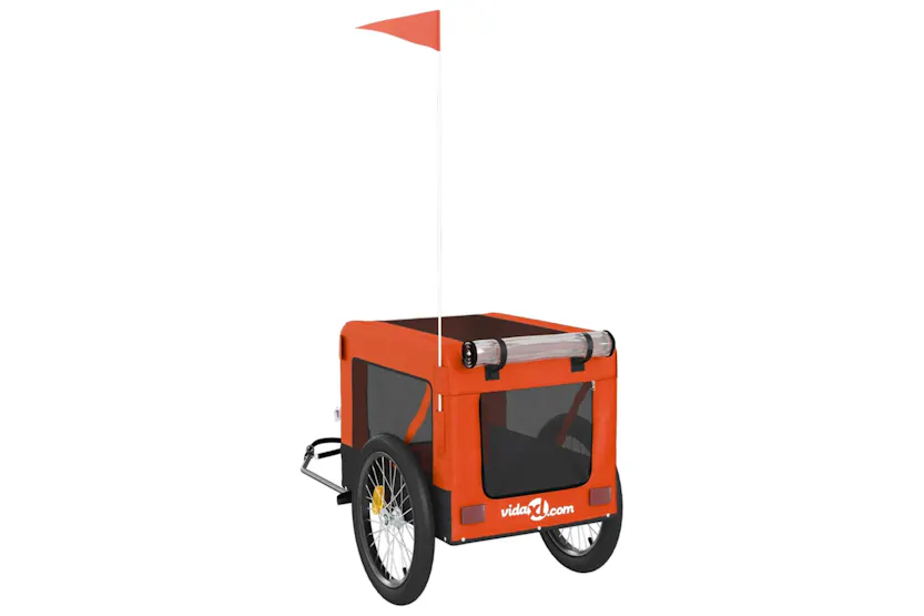 vidaXL 93921 Pet Bike Trailer Orange And Black Oxford Fabric&iron vidaXL 93921 Pet Bike Trailer Orange And Black Oxford Fabric&iron