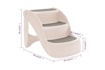 vidaXL 152233 Folding 3-step Dog Stairs Cream 50x38x38cm Plastic vidaXL 152233 Folding 3-step Dog Stairs Cream 50x38x38cm Plastic