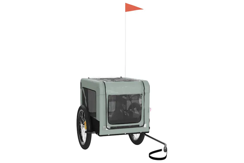 vidaXL 93923 Pet Bike Trailer Grey And Black Oxford Fabric&iron vidaXL 93923 Pet Bike Trailer Grey And Black Oxford Fabric&iron