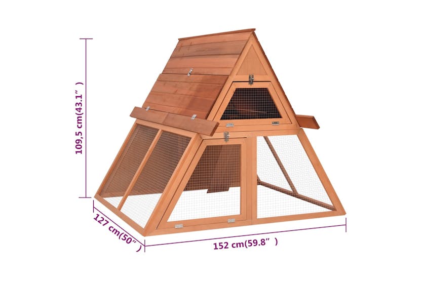 vidaXL 171458 Rabbit Hutch 152x127x109.5cm Solid Firwood vidaXL 171458 Rabbit Hutch 152x127x109.5cm Solid Firwood