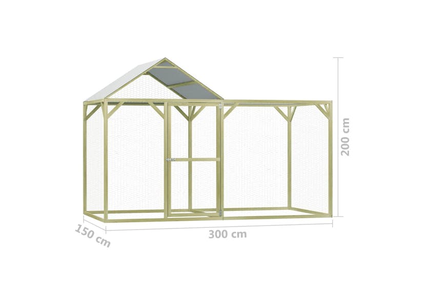 vidaXL 278400 Chicken Cage 3x1.5x2 M Impregnated Pinewood vidaXL 278400 Chicken Cage 3x1.5x2 M Impregnated Pinewood