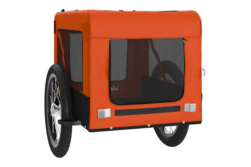 vidaXL 93914 Pet Bike Trailer Orange And Black Oxford Fabric&iron vidaXL 93914 Pet Bike Trailer Orange And Black Oxford Fabric&iron
