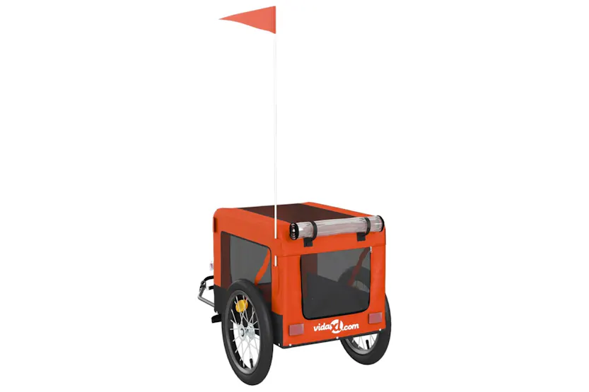 vidaXL 93914 Pet Bike Trailer Orange And Black Oxford Fabric&iron vidaXL 93914 Pet Bike Trailer Orange And Black Oxford Fabric&iron