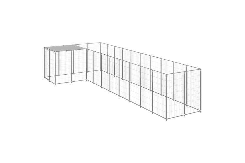 vidaXL 3082243 Dog Kennel Silver 7.26 M2 Steel vidaXL 3082243 Dog Kennel Silver 7.26 M2 Steel