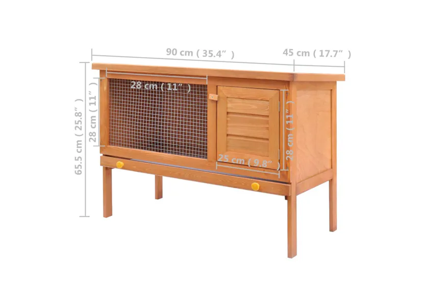 vidaXL 170157 Outdoor Rabbit Hutch Small Animal House Pet Cage 1 Layer Wood vidaXL 170157 Outdoor Rabbit Hutch Small Animal House Pet Cage 1 Layer Wood