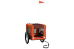 vidaXL 93914 Pet Bike Trailer Orange And Black Oxford Fabric&iron vidaXL 93914 Pet Bike Trailer Orange And Black Oxford Fabric&iron