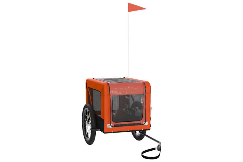vidaXL 93914 Pet Bike Trailer Orange And Black Oxford Fabric&iron vidaXL 93914 Pet Bike Trailer Orange And Black Oxford Fabric&iron