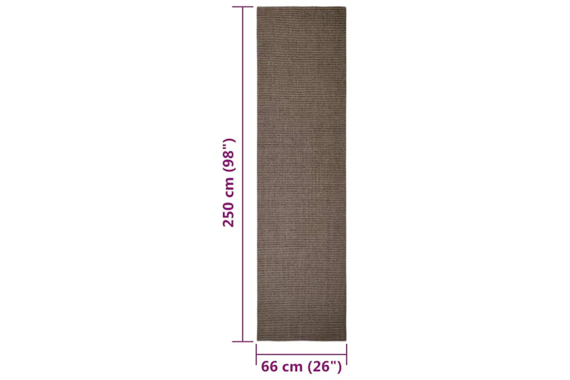 vidaXL 3203448 Sisal Rug For Scratching Post Brown 66x250cm vidaXL 3203448 Sisal Rug For Scratching Post Brown 66x250cm