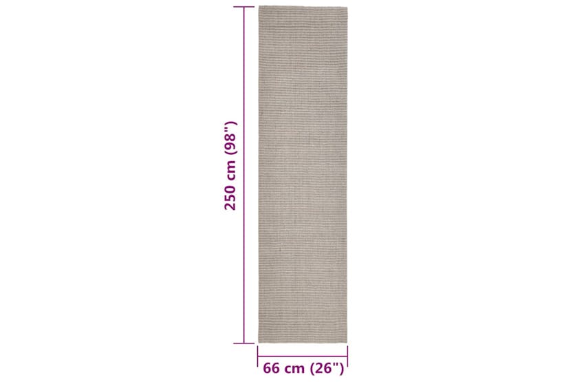 vidaXL 3203466 Sisal Rug For Scratching Post Sand 66x250cm vidaXL 3203466 Sisal Rug For Scratching Post Sand 66x250cm