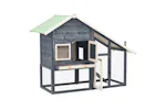 vidaXL 170869 Rabbit Hutch Grey And White 140x63x120cm Solid Firwood vidaXL 170869 Rabbit Hutch Grey And White 140x63x120cm Solid Firwood