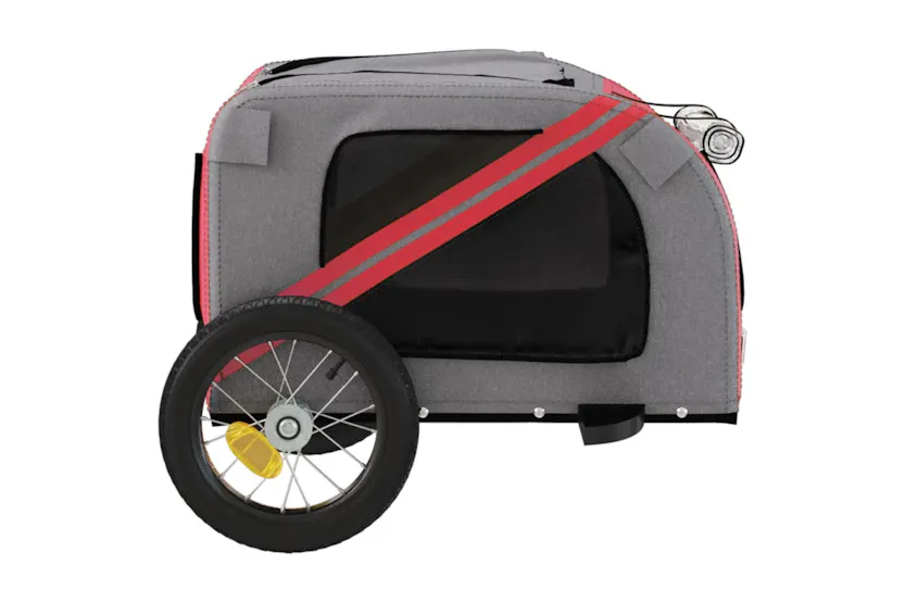 vidaXL 93866 Pet Bike Trailer Red And Grey Oxford Fabric And Iron vidaXL 93866 Pet Bike Trailer Red And Grey Oxford Fabric And Iron