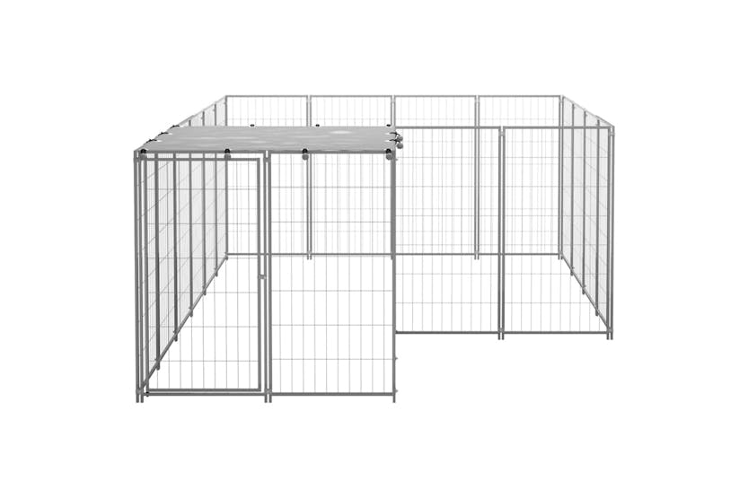 vidaXL 3082208 Dog Kennel Silver 6.05 M2 Steel vidaXL 3082208 Dog Kennel Silver 6.05 M2 Steel