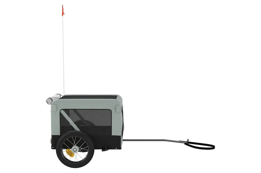 vidaXL 93909 Pet Bike Trailer Grey And Black Oxford Fabric&iron vidaXL 93909 Pet Bike Trailer Grey And Black Oxford Fabric&iron