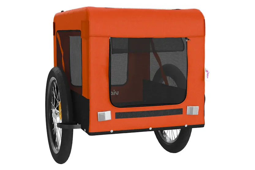 vidaXL 93921 Pet Bike Trailer Orange And Black Oxford Fabric&iron vidaXL 93921 Pet Bike Trailer Orange And Black Oxford Fabric&iron
