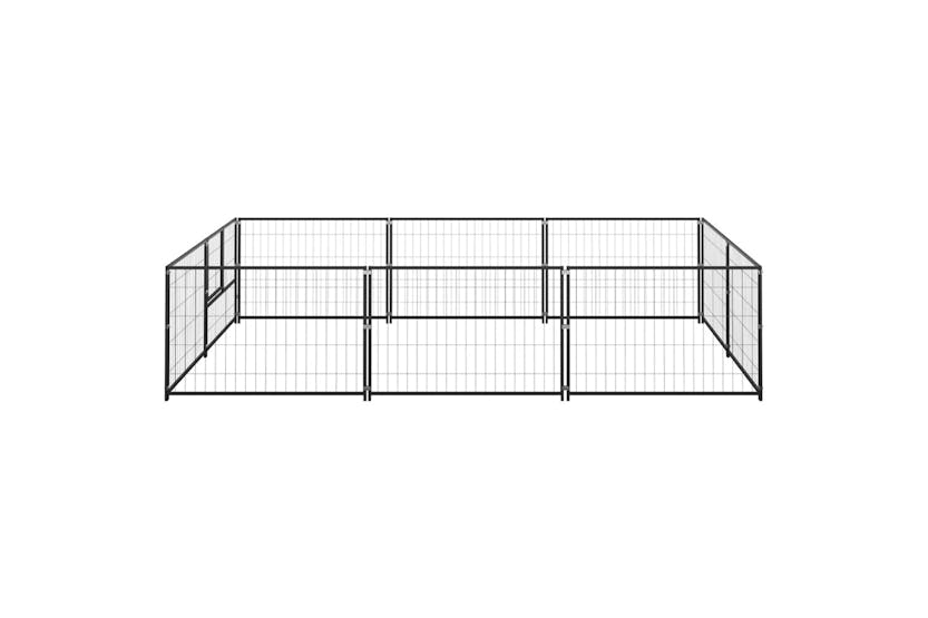 vidaXL 3082110 Dog Kennel Black 6 M2 Steel vidaXL 3082110 Dog Kennel Black 6 M2 Steel