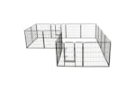 vidaXL 275491 Dog Playpen 16 Panels Steel 80x80cm Black vidaXL 275491 Dog Playpen 16 Panels Steel 80x80cm Black