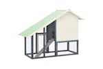 vidaXL 170869 Rabbit Hutch Grey And White 140x63x120cm Solid Firwood vidaXL 170869 Rabbit Hutch Grey And White 140x63x120cm Solid Firwood