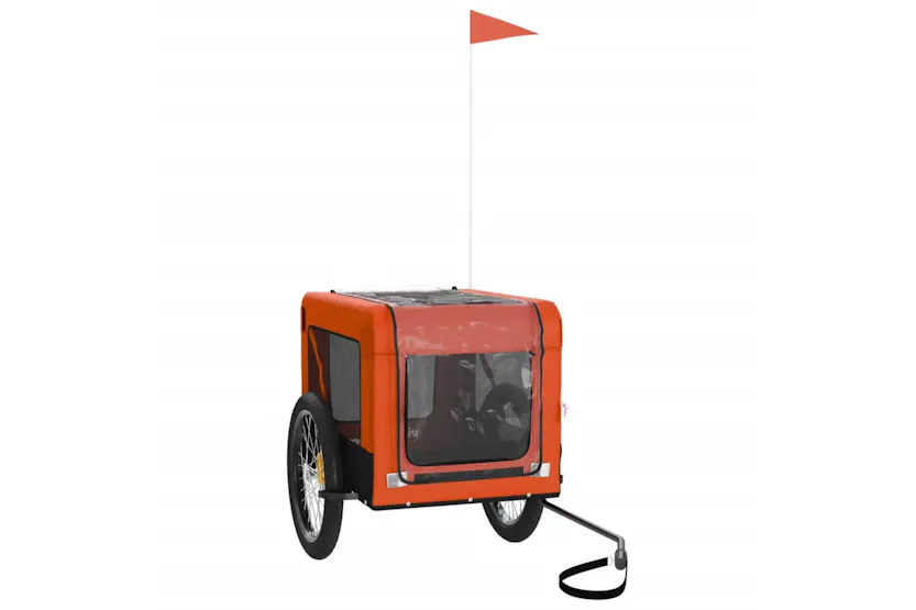 vidaXL 93921 Pet Bike Trailer Orange And Black Oxford Fabric&iron vidaXL 93921 Pet Bike Trailer Orange And Black Oxford Fabric&iron