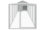 vidaXL 3189075 Chicken Cage With Run Light Grey 117x609x123cm Galvanised Steel vidaXL 3189075 Chicken Cage With Run Light Grey 117x609x123cm Galvanised Steel