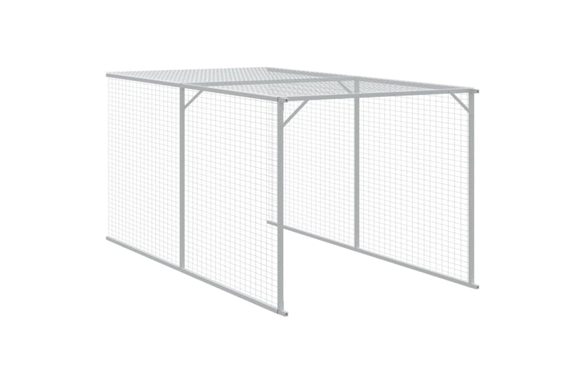 vidaXL 3189075 Chicken Cage With Run Light Grey 117x609x123cm Galvanised Steel vidaXL 3189075 Chicken Cage With Run Light Grey 117x609x123cm Galvanised Steel