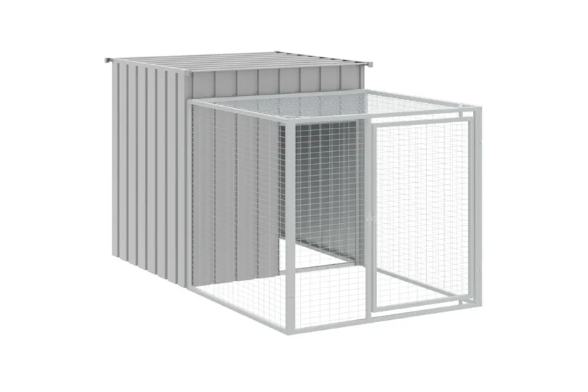 vidaXL 3189094 Chicken Cage With Run Light Grey 110x405x110cm Galvanised Steel vidaXL 3189094 Chicken Cage With Run Light Grey 110x405x110cm Galvanised Steel