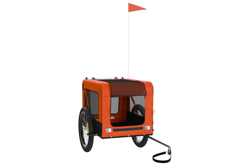 vidaXL 93921 Pet Bike Trailer Orange And Black Oxford Fabric&iron vidaXL 93921 Pet Bike Trailer Orange And Black Oxford Fabric&iron