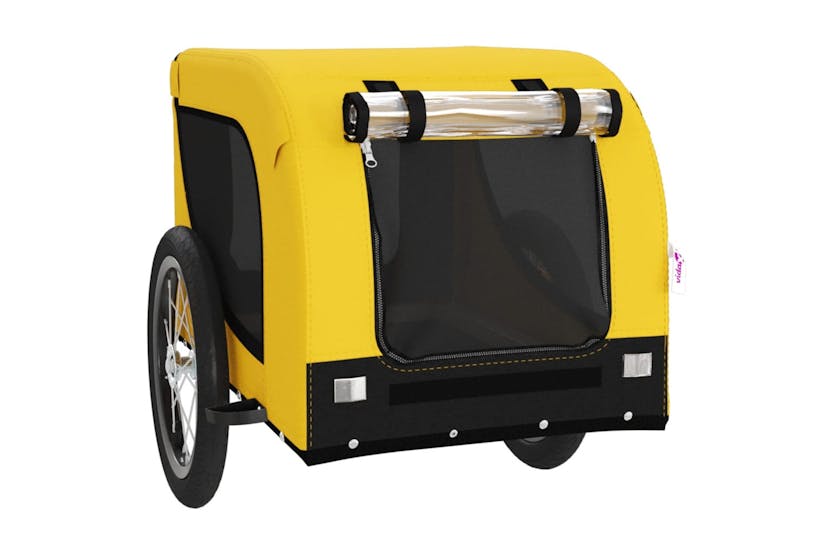 vidaXL 94001 Pet Bike Trailer Yellow And Black Oxford Fabric And Iron vidaXL 94001 Pet Bike Trailer Yellow And Black Oxford Fabric And Iron