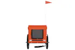 vidaXL 93921 Pet Bike Trailer Orange And Black Oxford Fabric&iron vidaXL 93921 Pet Bike Trailer Orange And Black Oxford Fabric&iron