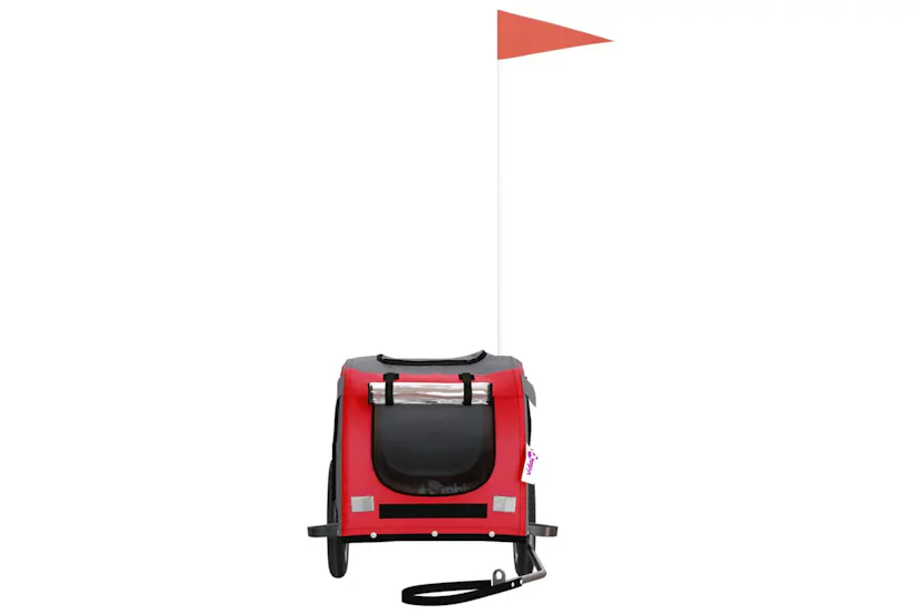 vidaXL 93866 Pet Bike Trailer Red And Grey Oxford Fabric And Iron vidaXL 93866 Pet Bike Trailer Red And Grey Oxford Fabric And Iron