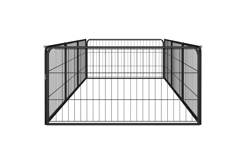vidaXL 3115967 8-panel Dog Playpen Black 100x50cm Powder-coated Steel vidaXL 3115967 8-panel Dog Playpen Black 100x50cm Powder-coated Steel