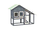 vidaXL 170869 Rabbit Hutch Grey And White 140x63x120cm Solid Firwood vidaXL 170869 Rabbit Hutch Grey And White 140x63x120cm Solid Firwood