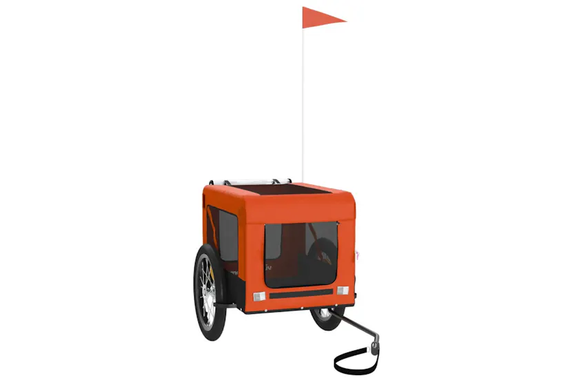 vidaXL 93914 Pet Bike Trailer Orange And Black Oxford Fabric&iron vidaXL 93914 Pet Bike Trailer Orange And Black Oxford Fabric&iron