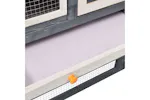 vidaXL 170869 Rabbit Hutch Grey And White 140x63x120cm Solid Firwood vidaXL 170869 Rabbit Hutch Grey And White 140x63x120cm Solid Firwood