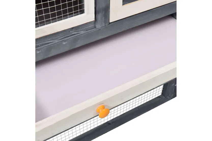 vidaXL 170869 Rabbit Hutch Grey And White 140x63x120cm Solid Firwood vidaXL 170869 Rabbit Hutch Grey And White 140x63x120cm Solid Firwood