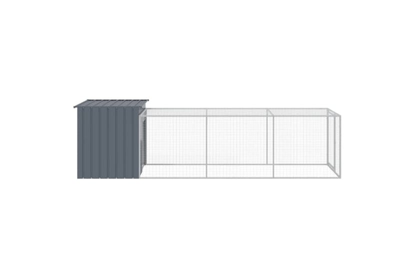 vidaXL 3189089 Chicken Cage With Run Anthracite 110x405x110cm Galvanised Steel vidaXL 3189089 Chicken Cage With Run Anthracite 110x405x110cm Galvanised Steel