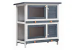 vidaXL 170834 Outdoor Rabbit Hutch 4 Doors Grey Wood vidaXL 170834 Outdoor Rabbit Hutch 4 Doors Grey Wood