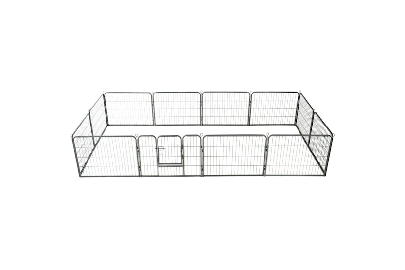 vidaXL 170573 Dog Playpen 12 Panels Steel 80x60cm Black vidaXL 170573 Dog Playpen 12 Panels Steel 80x60cm Black