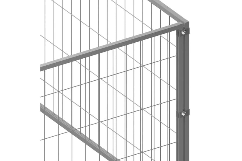 vidaXL 3082185 Dog Kennel Silver 63 M2 Steel vidaXL 3082185 Dog Kennel Silver 63 M2 Steel