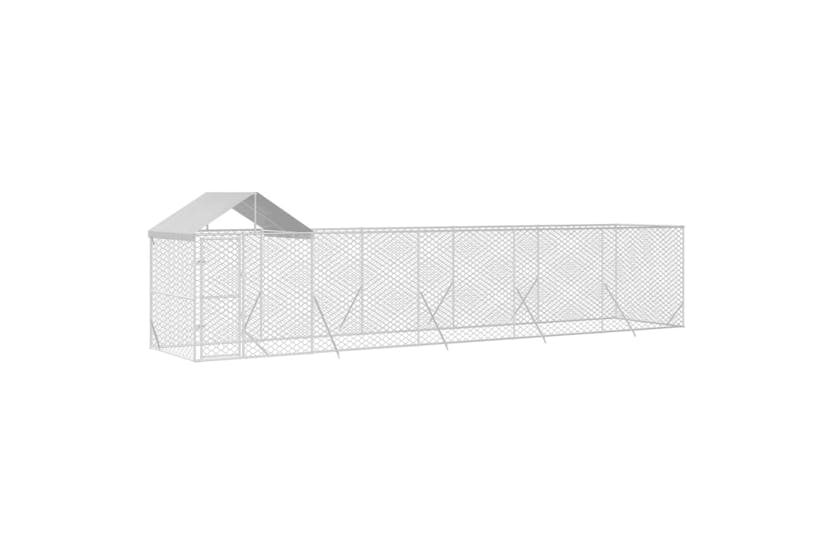 vidaXL 3190468 Outdoor Dog Kennel With Roof Silver 10x2x2.5 M Galvanised Steel vidaXL 3190468 Outdoor Dog Kennel With Roof Silver 10x2x2.5 M Galvanised Steel