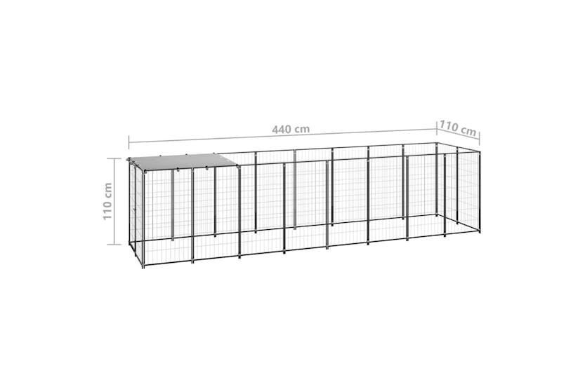 vidaXL 3082200 Dog Kennel Black 4.84 M2 Steel vidaXL 3082200 Dog Kennel Black 4.84 M2 Steel