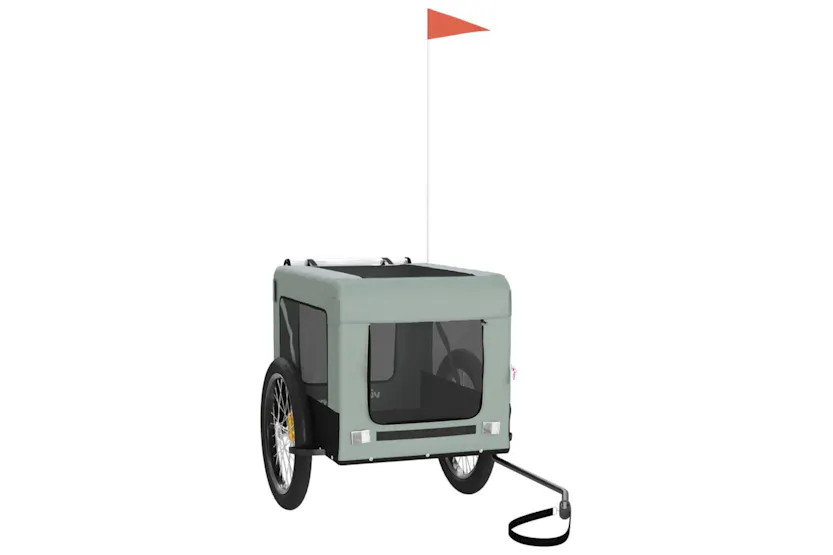 vidaXL 93923 Pet Bike Trailer Grey And Black Oxford Fabric&iron vidaXL 93923 Pet Bike Trailer Grey And Black Oxford Fabric&iron