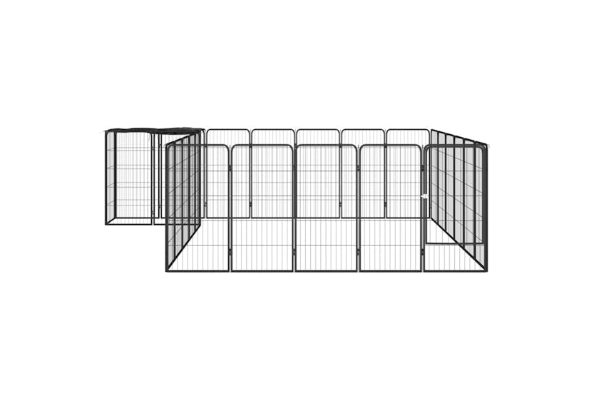 vidaXL 3115952 26-panel Dog Playpen Black 50x100cm Powder-coated Steel vidaXL 3115952 26-panel Dog Playpen Black 50x100cm Powder-coated Steel